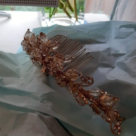 Woodland Tiara-Gold Leaves, Australian Crystals main image 7